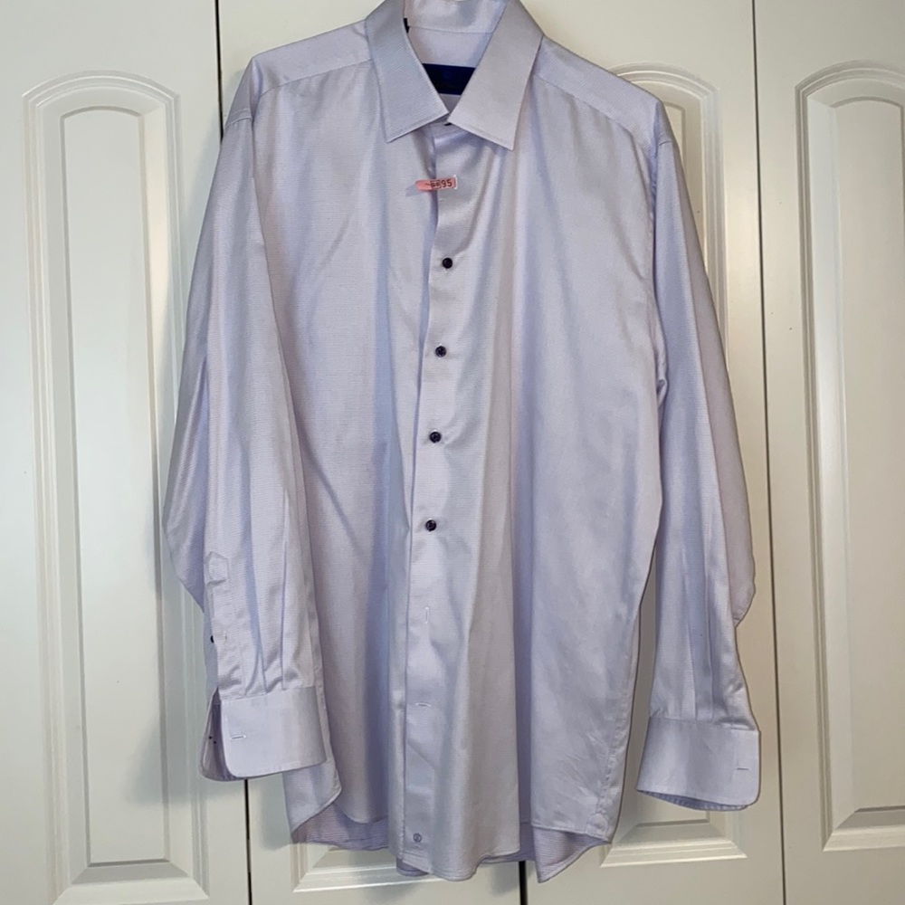 David Donahue Mens light lavender long sleeve dress shirt.